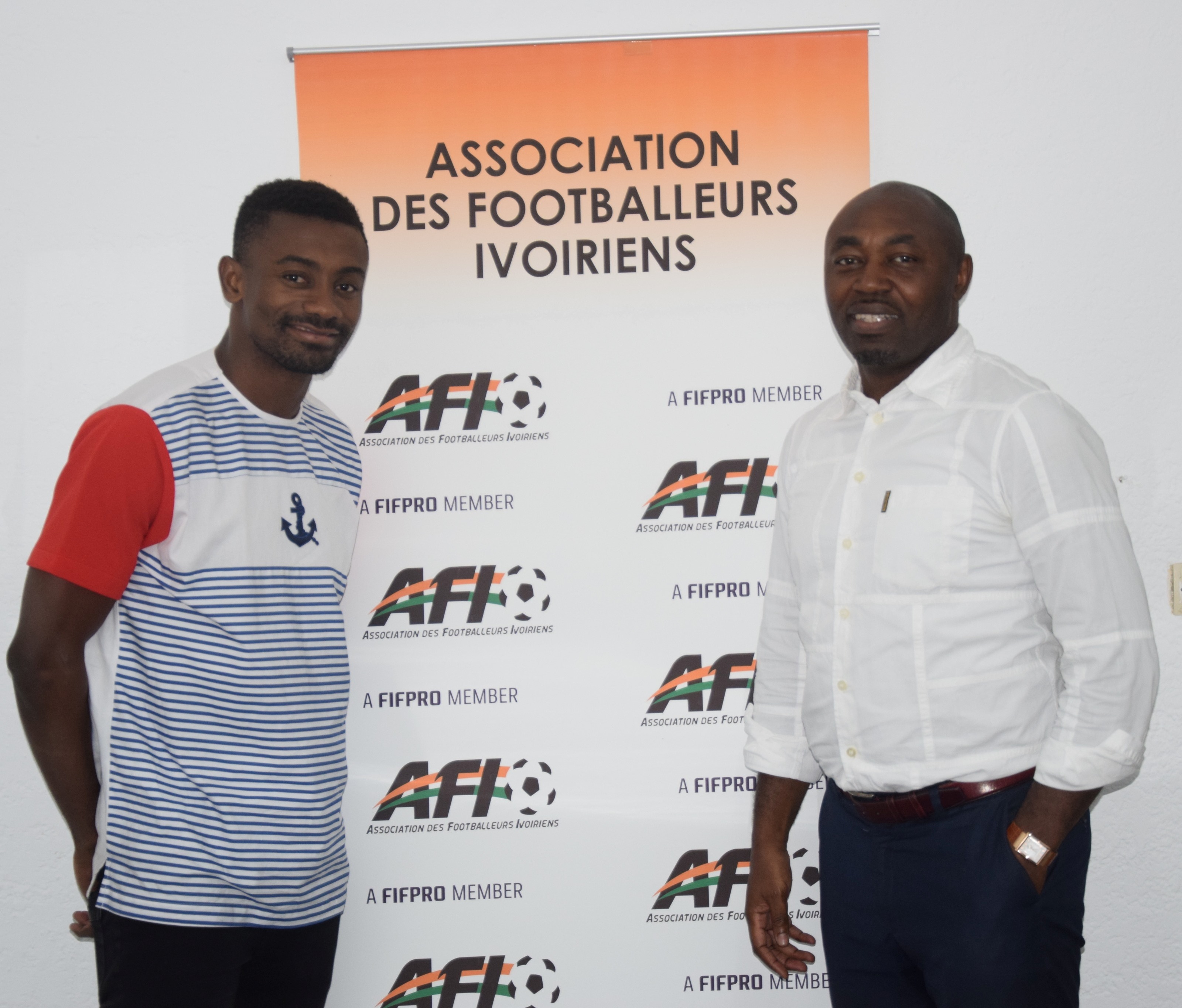 Salomon Kalou et le président de l'AFI, Domoraud Cyrille